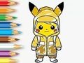 Peli Värityskirja: Sadetakki Pikachu  verkossa