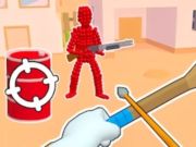 Peli Stickman Archer, joka ampuu nuolia punaisella  verkossa