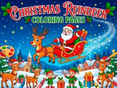 Peli Christmas Reindeer Coloring Pages verkossa