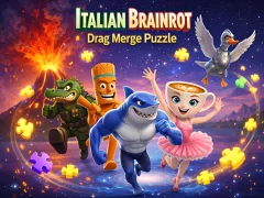Peli Italian Brainrot Drag Merge Puzzle verkossa