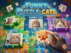 Peli Funny Puzzle: Cats verkossa