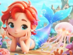 Peli Jigsaw Puzzle: Chibi Mermaid Marshmallow Jellyfish verkossa