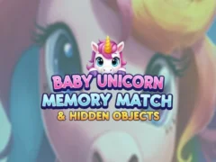 Peli Baby Unicorn Memory Match & Hidden Objects verkossa