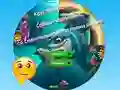 Peli Round Jigsaw Puzzle Collect Pictures of Funny Ocean Inhabitants verkossa