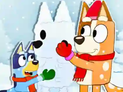 Peli Jigsaw Puzzle: Bluey Christmas Snowman verkossa