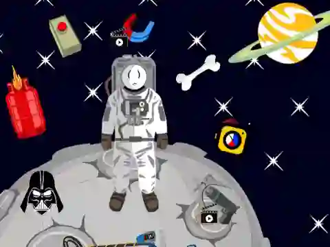 Peli Stickman in Space verkossa