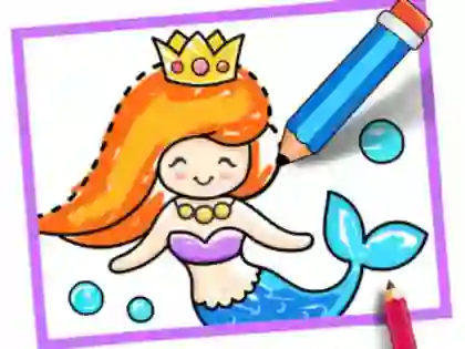 Peli Toddler Drawing: Mermaid verkossa