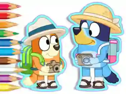 Peli Coloring Book: Bluey Camping verkossa