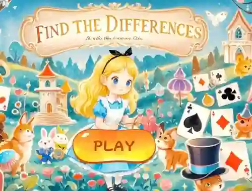 Peli Find The Differences: Alice In Wonderland verkossa