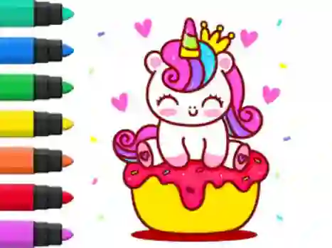 Peli Coloring Book: Unicorn Cupcake verkossa