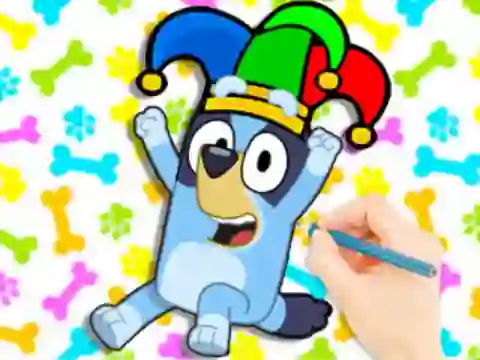Peli Coloring Book: Clown Bluey verkossa