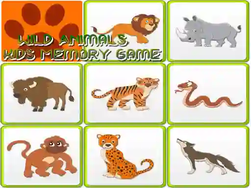Peli Wild Animals Kids Memory game verkossa