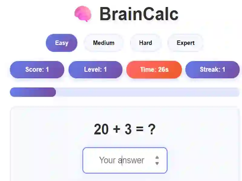 Peli BrainCalc verkossa