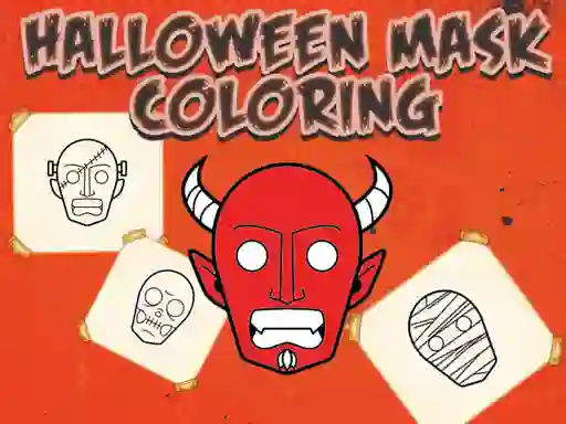 Peli Halloween Mask Coloring Book verkossa