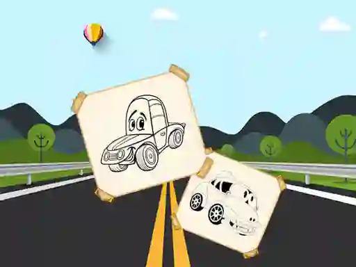 Peli Funny Cars For Kids Coloring verkossa