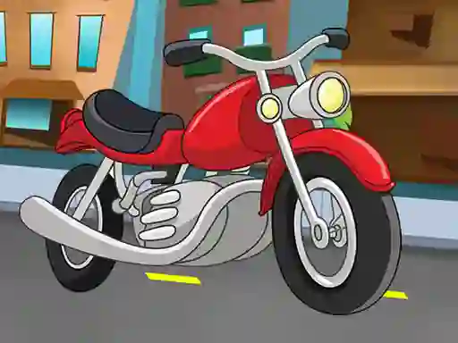 Peli Cartoon Motorbike Jigsaw verkossa