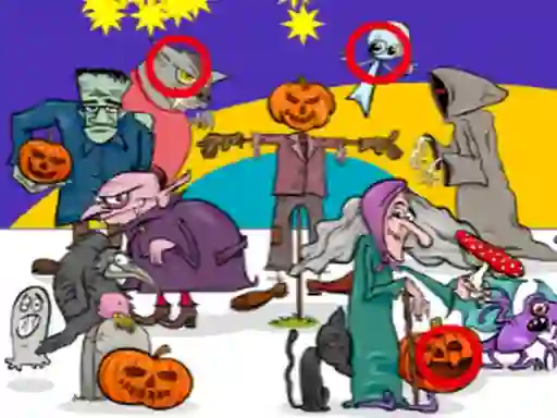 Peli Find 5 Differences Halloween verkossa