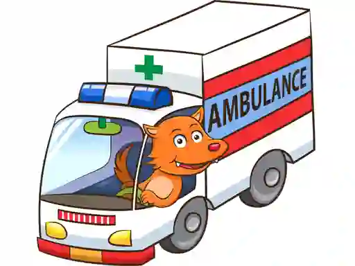 Peli Cartoon Ambulance Puzzle verkossa