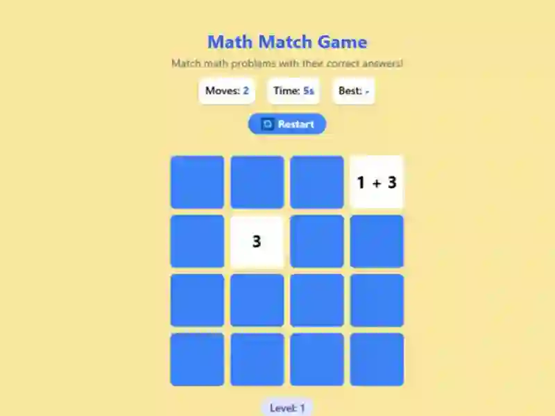 Peli Math Match Game verkossa