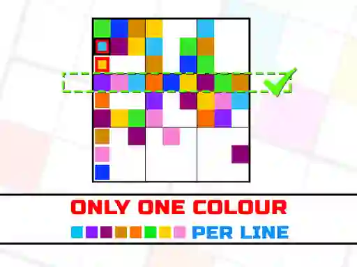 Peli Only one color per line verkossa