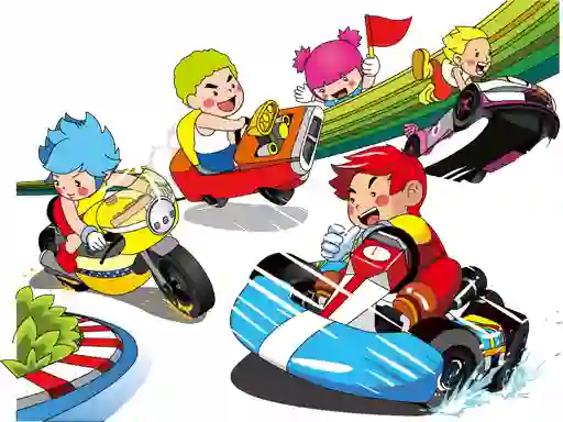 Peli Cartoon Kart Puzzle verkossa