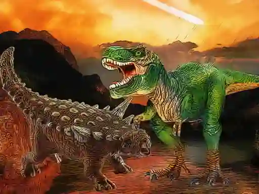 Peli Dinosaurs Fight Jigsaw verkossa