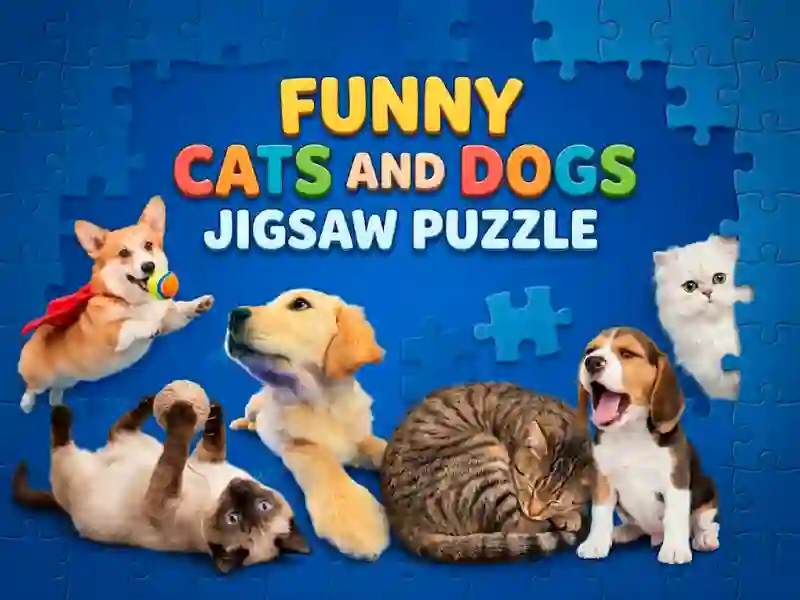 Peli Funny Cats And Dogs Jigsaw Puzzle verkossa