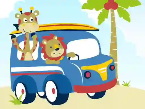 Peli Cute animals with cars difference verkossa