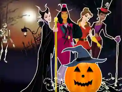 Peli Princesses Halloween Night verkossa