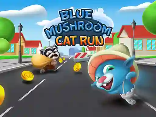 Peli Blue Mushroom Cat Run verkossa