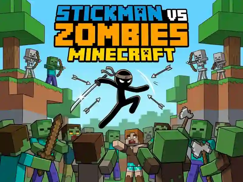 Peli Stickman vs Zombies Minecraft verkossa