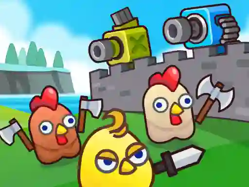 Peli Merge Cannon: Chicken Defense verkossa