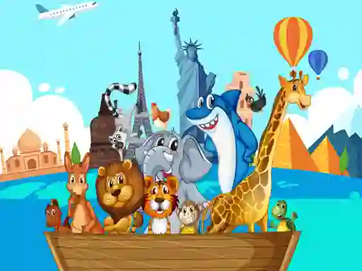 Peli Crazy Friends Travel The World Puzzle verkossa