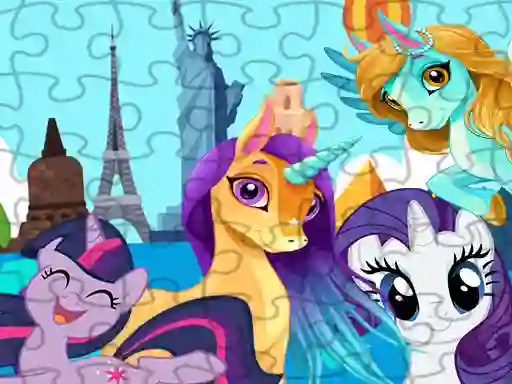 Peli Unicorns Travel The World Puzzle verkossa
