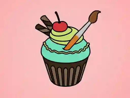 Peli Yummy Cupcake Coloring verkossa