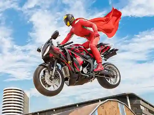 Peli Real Motorbike Super Hero Stunt 3D verkossa