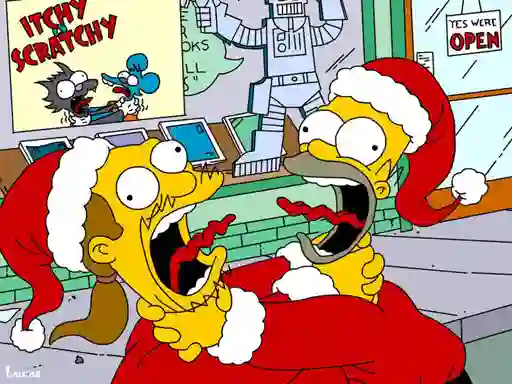 Peli Simpsons Christmas Jigsaw Puzzle verkossa