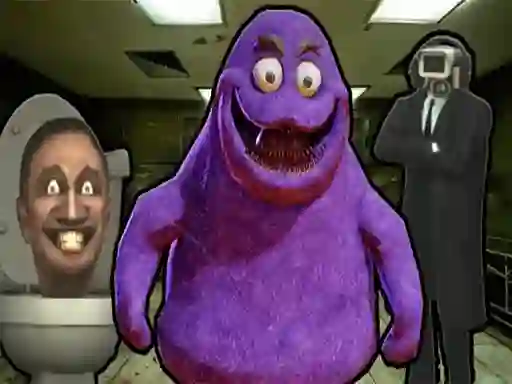 Peli Grimace Shake Escape Skibidi and Cameraman verkossa