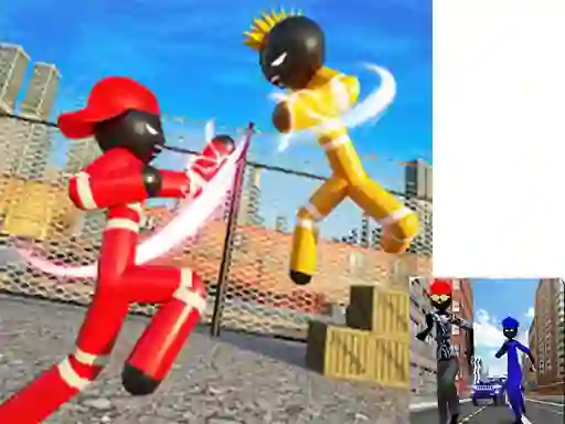 Peli Stickman Police vs Gangsters Street Fight verkossa