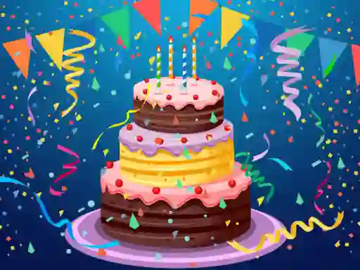 Peli Birthday cake puzzle verkossa