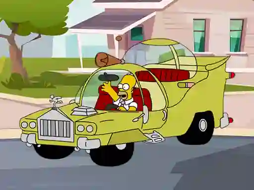 Peli The Simpsons Car Jigsaw verkossa