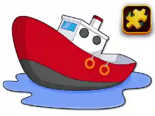 Peli Cartoon Ship Puzzle verkossa