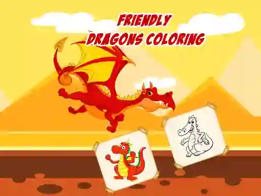 Peli Friendly Dragons Coloring verkossa