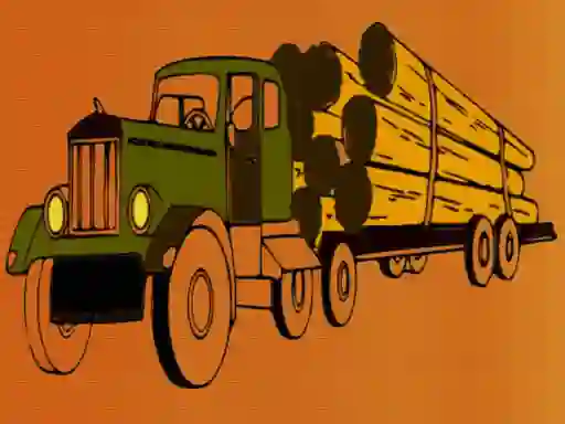 Peli Logging Trucks Coloring verkossa