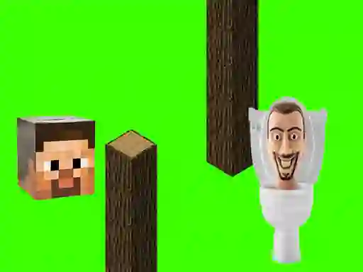 Peli Spinning Skibidi Toilet Flappy Minecraft verkossa
