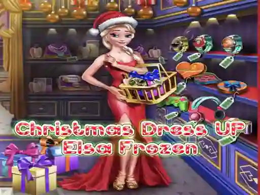 Peli Elsa Frozen Christmas Dress up verkossa