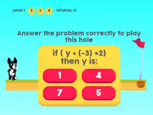 Peli MathPup Golf 4 Algebra verkossa