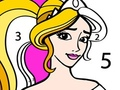 Peli Prinsessa väritys numeroiden mukaan  verkossa