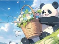 Peli Palapeli: Basket Flower Panda  verkossa