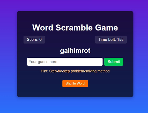 Peli Word Scramble Game Challenge verkossa